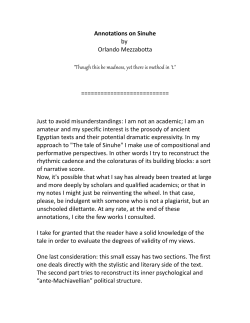 Annotations on Sinuhe by Orlando Mezzabotta "Though this be