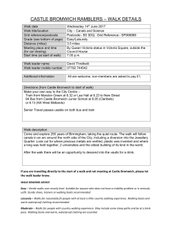CASTLE BROMWICH RAMBLERS &ndash; WALK DETAILS