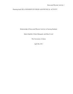 Stress and Physical Activity 1 Running head: RELATIONSHIP OF