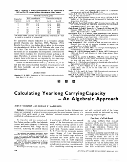 Calculating Yearlong Carrying Capacity