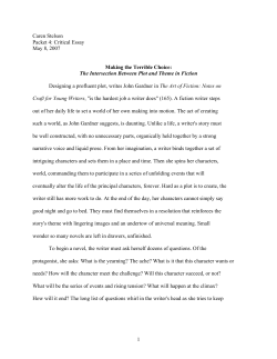 Making the Terrible Choice: The Intersection Between Plot and
