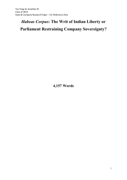 Habeas Corpus: The Writ of Indian Liberty or
