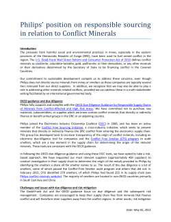 Philips` position on responsible sourcing in relation to Conflict Minerals