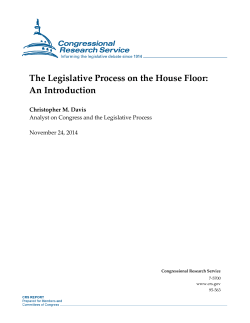 The Legislative Process on the House Floor