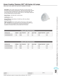 Specification Sheet