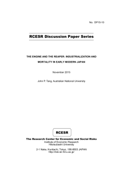 industrialization and mortality in early modern japan