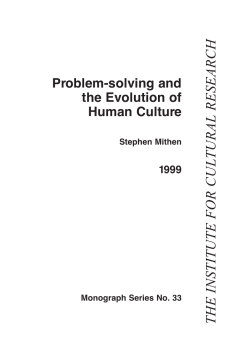 Problem Solving and the Evolution of Human Culture