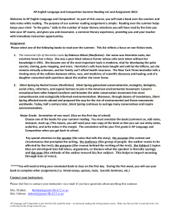 AP English Language and Composition Summer Reading List and