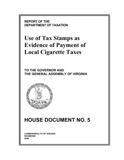 Use of Tax Stamps as Evidence of Payment of Local Cigarette Taxes