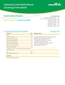 Industrial and Institutional Cleaning Formularies