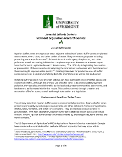 Uses of Buffer Zones - University of Vermont