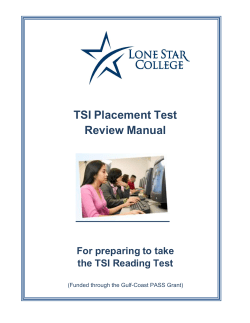 TSI Placement Test Review Manual