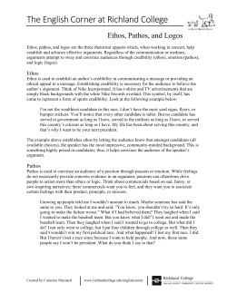 Ethos, Pathos, and Logos