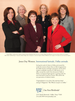 Jones Day Women. International latitude, Dallas attitude.