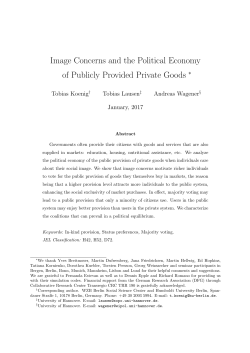 Image Concerns and the Political Economy of