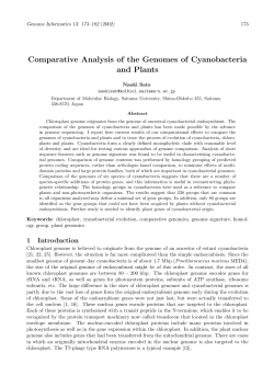 Comparative Analysis of the Genomes of Cyanobacteria and Plants