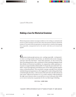 Making a Case for Rhetorical Grammar
