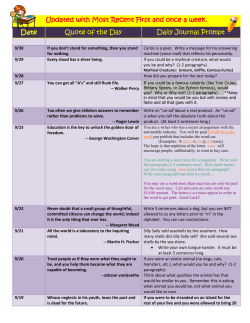 Updated with Most Recent First and once a week. Date Quote of the