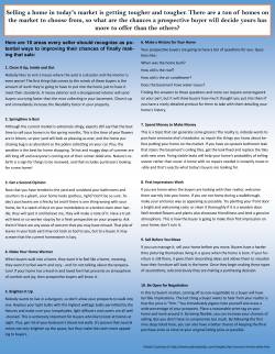 Improve Your Chances of Selling Your Home