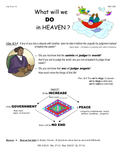 I Cor. book study pt. 17 I Cor. 6 vs. 1-3