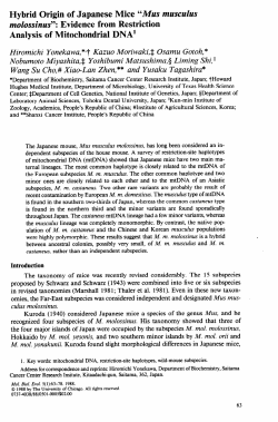 Hybrid Origin of Japanese Mice `Wus musculus