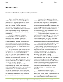 Massachusetts - Student Handouts