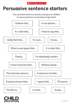 Persuasive sentence starters