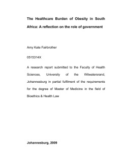 The Healthcare Burden of Obesity in South Africa