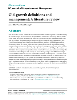 Old-growth definitions and management: A literature review