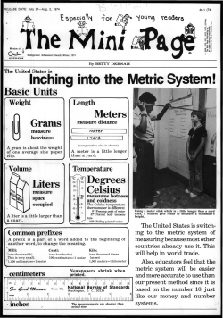 Inching into the Metric System!
