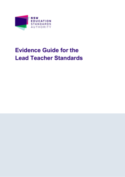 Lead Teacher - Evidence Guide - NSW Education Standards Authority