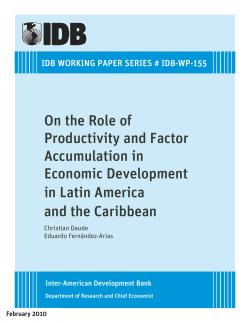 On the Role of Productivity and Factor Accumulation in Economic