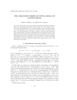 Mathematical Research Letters 6, 83&ndash;97 (1999) THE ASSOCIATED