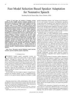 Fast model selection based speaker adaptation for nonnative