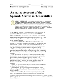 An Aztec Account of the Spanish Arrival in Tenochtitl&aacute;n