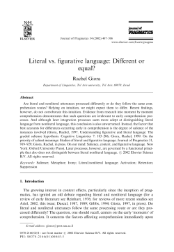 Literal vs. figurative language: Different or equal?