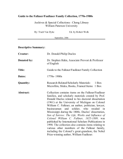Guide to the Falkner/Faulkner Family Collection, 1770s