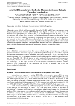Ionic Solid Nanomaterials: Synthesis, Characterization