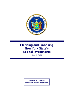 Planning and Financing New York State`s Capital Investments