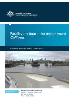 MO-2013-003-Final - Fatality on board the motor yacht Calliope