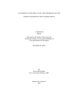 AUTONOMY IN THE GREAT WAR