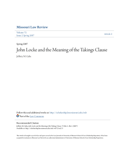 John Locke and the Meaning of the Takings Clause