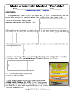 Make a Scientific Method *Foldable!