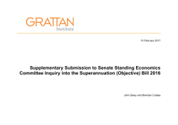 Supplementary Submission to inquiry into Superannuation Objective