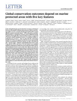 Global conservation outcomes depend on marine protected areas