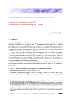 Sustainable Development in the EU: Redefining and