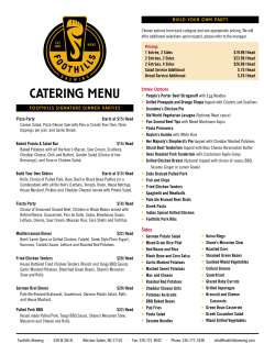 Catering Menu - Foothills Brewing