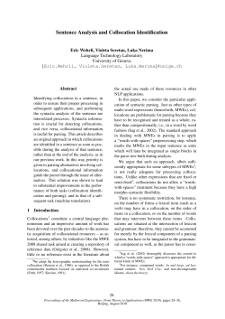 Sentence Analysis and Collocation Identification