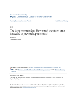 The late preterm infant: How much transition time is needed to