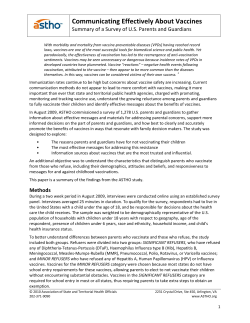 Communicating effectively about vaccines: Summary of a